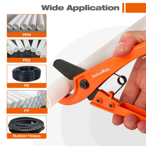 PEX Cutter With Sharp Rust Proof Blade One Eighth To One Inch Cutting Capacity For PEX PPR PE PP And Rubber Hoses DIY Friendly