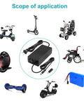 54.6V 2A Fast Charger For 13S Li-ion Battery with e-bikes, scooters; 100-120V Input, 54.6V Output, not for lead-acid or 36V–42V batteries