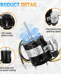 Refrigeration Fan Motor Replacement For D1127 D1123 D1124 D1126 D1152 D1154 1/12 HP showing motor details and components