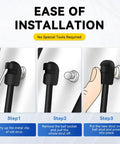 Ease of installation steps for Solid As A Rock Gas Strut Lift Supports 20 Inch Long 60 Pound Force Replacement Springs.