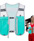 Go To Hydration Vest For Running And Trail Gear With Multiple Pockets Lightweight Hydration Backpack front view with runner