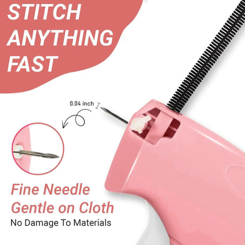 Straight Up The Ultimate Stitch Gun For Clothes Repair And Quick Fix Tagging For Seam Hemming Or Fabric Labeling Comes Loaded With Two Needles One Scissors And Four Thousand White Black Fasteners Seriously Kickass, showing needle detail.