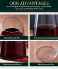 Close-up of Stemless Wine Glass Set Of 4 Hand Made 16oz Crystal Red And White Wine Glasses For Everyday Use, Home Bar And Hosting.