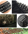Rock Your Edge With This Kickass 150 Piece Punk Spike Rivet Kit Featuring Silver Zinc Alloy Cone Studs on leather gear.