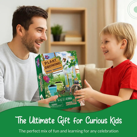 Child receiving Awesome Plant Growing Science Kit For Kids With 19 Real Botany Experiments Including Hydroponic Growing