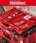 Milwaukee Shockwave impact driver bit set, 74-piece, red PACKOUT modular storage case