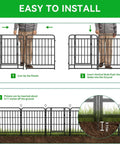 Installation steps for No Dig Garden Fence For Dogs 27 Feet Long 40 Inches High With 12 Metal Pipe Panels And One Door