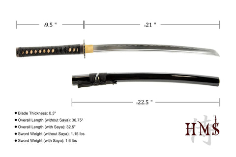 Unsharpened Aluminum Alloy Wakizashi Iaito For Iaido Training Sword With A 21 Inch Blade And Fuller Groove Safe Practice Sword