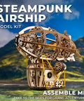 Steampunk Airship 3D Wooden Puzzle Kit Dope No Glue Required DIY Zeppelin Model Five Point Three Inch Tall Brain Teaser