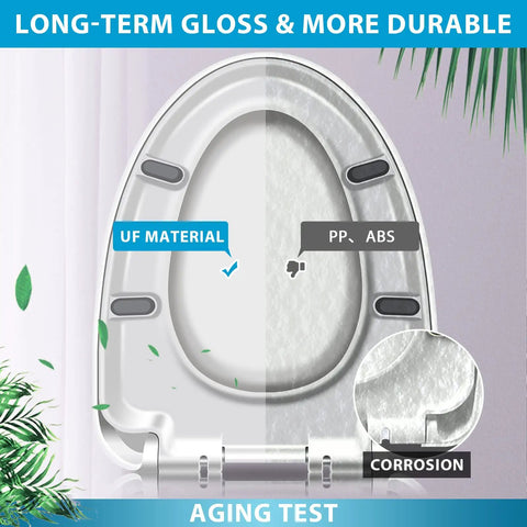 Elongated Toilet Seat Heavy Duty With Soft Close And Quick Release Premium UF Material Top Fix Install No Fuss Easy Clean