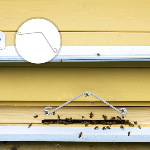 Get Your Bees Buzzing With These Sturdy 10 Pc Beehive Frame Spring Clamps And Curved Clips For Easy Beekeeping Tool Kit Setup And Fastener Jobs silver metal clip on yellow hive