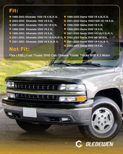 Durable Nylon Fuel Line Repair Kit For Chevy Silverado GMC Sierra 1999 2003 Pickups 4.8L 5.3L 6.0L 8.1L V8 compatibility chart