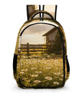Sunset Daisy Barn Farm Printed Unisex Backpack with Large Capacity and Durable Polyester Build
