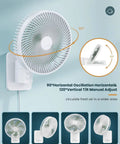 Dope 8 Inch Wall Mounted Fan With Remote, 90 Degree Oscillation, Four Speed Settings, Quiet Operation, Adjustable Tilt.