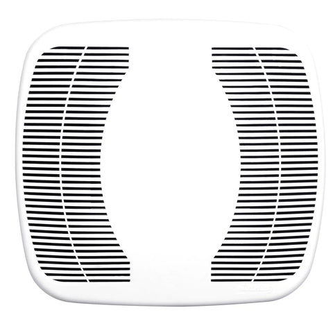 Ceiling Mounted Bathroom Exhaust Fan 100 CFM With Snap In Install, Quiet 3.5 Sones, White 10x10 Polymeric Grill Front View