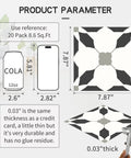 Diagram of Self Adhesive Peel And Stick Floor Tiles 20 Pack 7.87 Inch Square DIY Vinyl Flooring Renters Friendly Waterproof Removable Tile Stickers