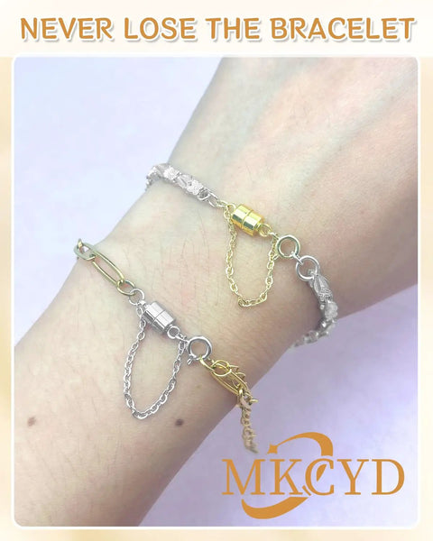 8 Piece Magnetic Bracelet Clasp Set With Safety Chain No Slip Gold And Silver Extender Converter Magnetic Clasps Women