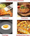 Two-piece stainless steel mini slotted spatula set for kitchen use