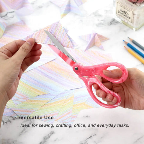 Pro Grade All Purpose Scissors 8 Inch Heavy Duty Shears Gradient Pink Handles For Office Home Projects And Crafts Ergonomic Grip Stainless Steel Blades For Precise Clean Cuts And Everyday DIY Use cutting paper crafts