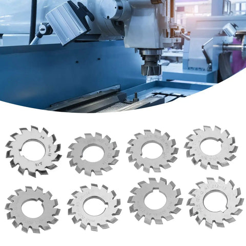 8 Piece Gear Cutter Set HSS Milling Cutters With 20 Degree Pressure Angle For Gear Machining Pro Grade Tools on industrial mill