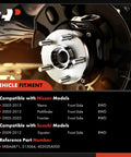 Front Wheel Bearing And Hub Assembly 2 Pack For Nissan Frontier 2005 To 2023, Pathfinder 2005 To 2012 close-up view