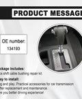 Two Pack Orange Transmission Shift Cable Bushing Repair Kit For Nissan Armada Pathfinder Xterra Titan Frontier QX56 QX80 Equator 2004 Through 2022 Auto Parts OE Replacement 134193 shown with gear shift lever in focus.
