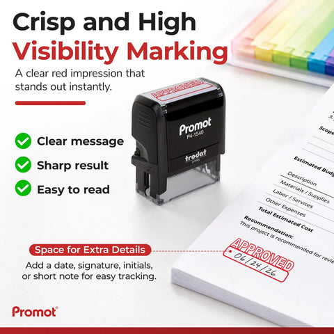 Dead Legit Self Inking Approved Rubber Stamp For Office And Business Paperwork drops slick sharp marks every time on documents.