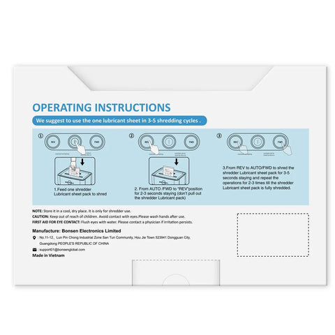 Paper Shredder Sharpening And Lubricant Sheets Pack Of 50 For Home And Office Use Keeps Blades Sharp Prevents Jams Easy To Use Also Cleans And Lubricates Works With Most Shredders instructions sheet