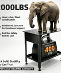 Heavy Duty Steel Welding Shop Beast Built Damn Tough To Crush Two Thousand Pounds 36 X 24 Inch Black Worktable with elephant.