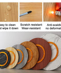 Solid Oak Wooden Rotating Serving Tray For Dining Table 23 Inch Round Spin Lazy Susan Style Thick And Heavy Duty features