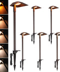 6-pack of 5CCT Low Voltage Pathway Lights With Anti-Glare Side-Emitting Design, 5W LED Landscape Lights, Aluminum IP65 Outdoor
