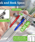 Pick and hook tools for O-ring removal, 8.85 inches, used in 3-In-1 Spigot Repair Washers Kit With Hose Gasket And Faucet O-Rings No More Leaks For Kitchen Faucet Outdoor Hose Bib Water Spigot Seal Repair 1075 Pcs Plumbing Rubber Washers Assortment Set