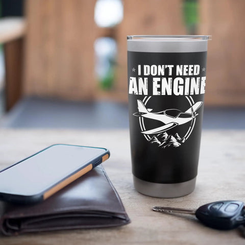 Glider Plane Humor Stainless Steel Insulated Tumbler For Aviation Geeks And Plane Nerds, Keeps Coffee Hot And Beverages Cold