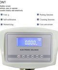 Front view of Heavy Duty 200Kg Digital Floor Platform Scale 440Lb with LED display and five buttons for easy operation.