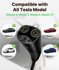 Tesla compatible plug of Level 2 Home Smart EV Charger 50A 240V Hardwired Station for indoor outdoor use