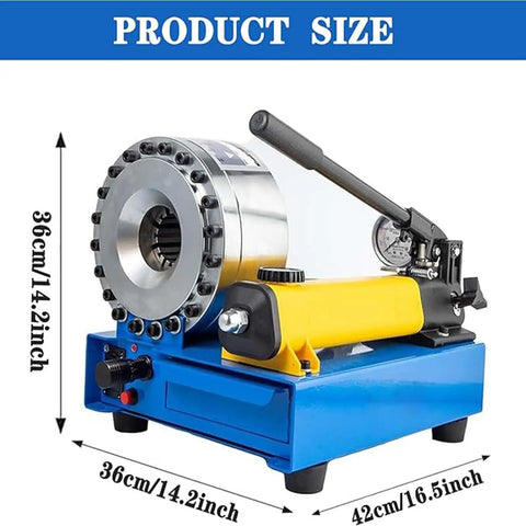 Badass Hydraulic Hose Crimping Machine With Magnetic Quick Swap Molds And Hella Durable Alloy Steel Frame, 36cm x 42cm.