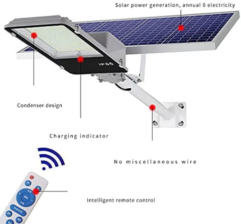 Heavy Duty Outdoor Solar Wall Light With Dusk To Dawn Sensor And Hella Bright Waterproof Led Security Flood Light featuring solar panel and remote design.