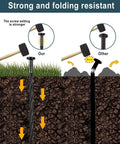 Comparison of 50 Count 8-Inch Plastic Landscape Edging Spikes Spiral Stakes vs standard stakes showing strength and folding resistance