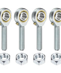 Four Pack POSB4 One Quarter Inch Male Rod End Bearing With One Quarter Inch UNF Right Hand Thread And Jam Nuts For Agriculture Machinery CNC Equipment ABEC3 Heavy Duty Precision For Smooth Motion And Easy Install, four bearings with nuts