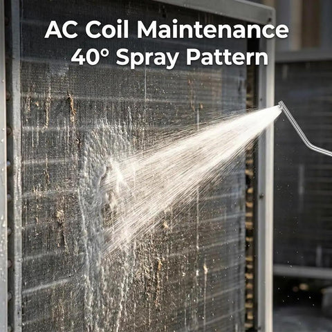 4/7 Pack High Pressure Washer Nozzle Kit With 1/4 Quick Connect For Tight Cleanups, Mini Split AC Cleaning Kit, RV Water Heater Flush Wand, Washing Machine And Outdoor Gear Maintenance, Versatile Tip Set cleaning AC coil with 40° spray pattern