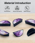 Bold Purple White Fluid Gold Marble Pattern Cabinet Pulls 3 Inch Hole Center Black Semicircle Drawer Handles