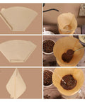 Solid Daily Driver Number Four Cone Coffee Filter Papers illustrating placement and use while brewing coffee.