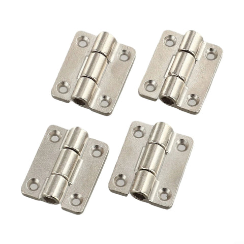 4 Pack Adjustable Torque Damping Cabinet Hinges Zinc Alloy Flat Positioning Hinges For Furniture Doors And Industrial Equipment 26X22MM Silver With Easy Hex Wrench Torque Adjustment, shown unused in silver finish.