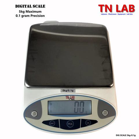 Professional Grade Built Tough Digital Scale With Dead On 0.1G Accuracy LED Backlit Panel Stainless Steel Tray for measurement.