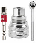 Heavy Duty Adjustable Socket Wrench Kit With Extended Reach Design For Knuckle Bashers Quick Crank Handle with socket and ratchet.