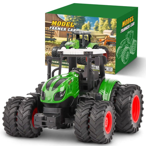All Terrain Farm Tractor Toy For Kids 3 To 7 Years Old, 1 To 24 Scale Monster Truck With 8 Wheels For Indoor And Outdoor Play