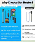 Beefed Up 3500W Immersion Water Heater Dishes Out Insta Hot Water For Bathtub Stock Tank Or Pond Hookups With Zero Fuss Plug And Play Auto Temp Lock System image showing upgraded stainless steel heater with control.