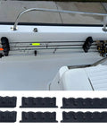 Heavy Duty Steel Fishing Rod Storage Rack Wall Mount Holder For Three Four Or Six Rods installed on a boat wall
