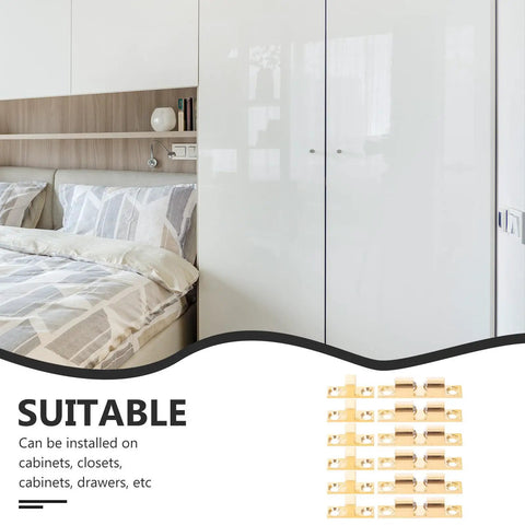Brass Ball Catch For Wardrobe And Cabinet Doors, No Fuss Install Hidden Door Latch With Screws, Space Saving Kitchen Hardware
