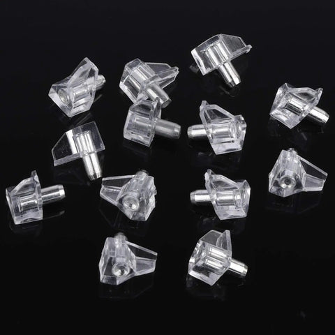 Transparent Shelf Support Pegs 95 Pack For Bookcases And Furniture 5mm Cabinet Clips Built Tough Durable Steel And PVC Construction
